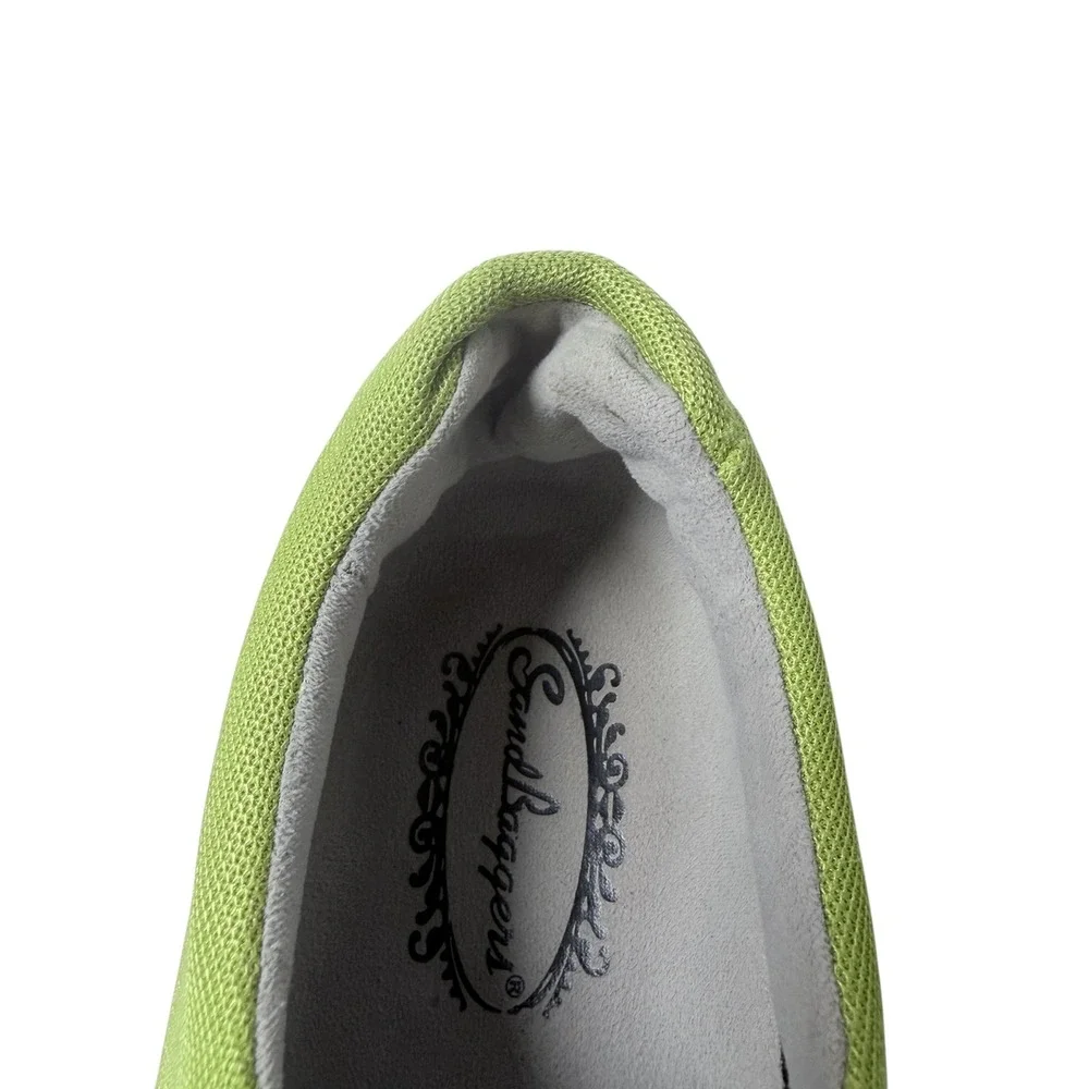 Sandbaggers Bali Women's Slip-On Golf Lime Green/White Golf Shoes 8.5